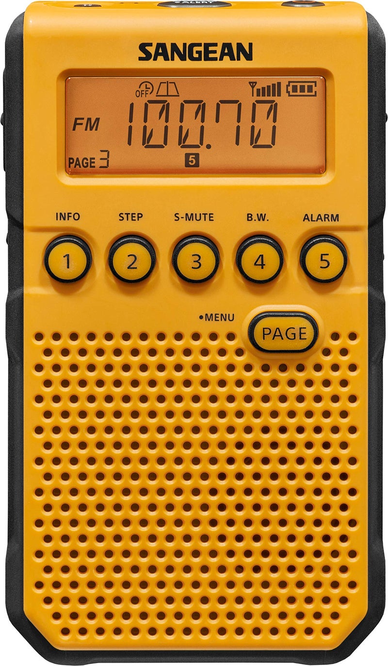 SANGEAN راديو جيب سانيجان DT-800YL لتنبيه الطقس NOAA، AM/FM، أصفر - Image 1